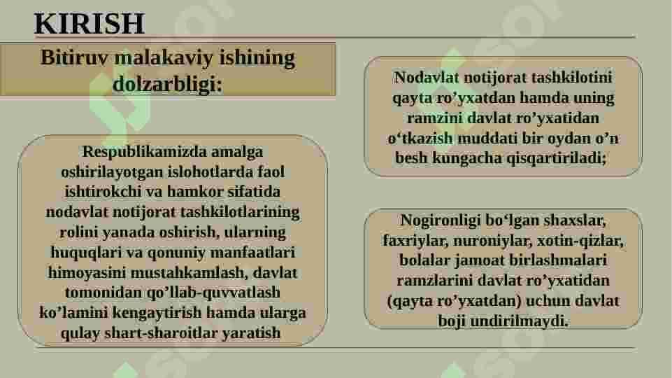 O’ZBEKISTONDA  NODAVLAT  NOTIJORAT  JAMOAT TASHKILOTLARINING  ISH  FAOLIYATI 3