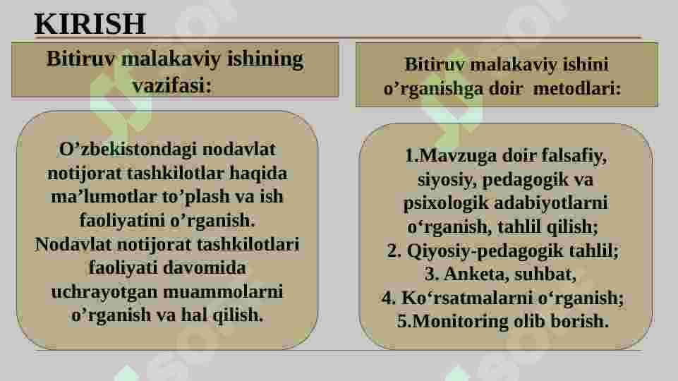 O’ZBEKISTONDA  NODAVLAT  NOTIJORAT  JAMOAT TASHKILOTLARINING  ISH  FAOLIYATI 6