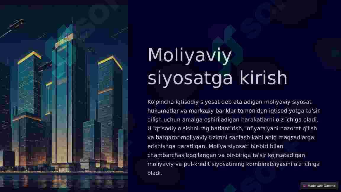 .Moliyaviy siyosatning mazmuni va tamoyillari. 2