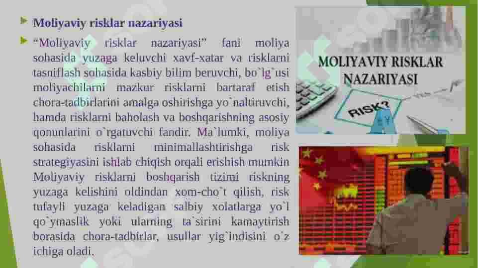 Moliya va risklar 3