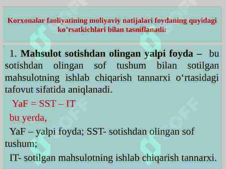 Molyaviy natijalar hisobi 5