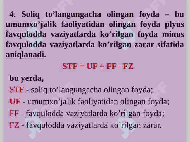 Molyaviy natijalar hisobi 8