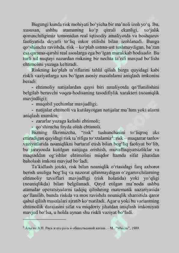 MOLIYAVIY RISKLARNING MAZMUN-MOHIYATI VA TASNIFLANISHI 2