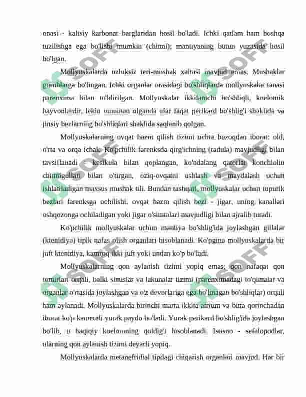 Mollyuskalar sistematikasi va kelib chiqishi 4