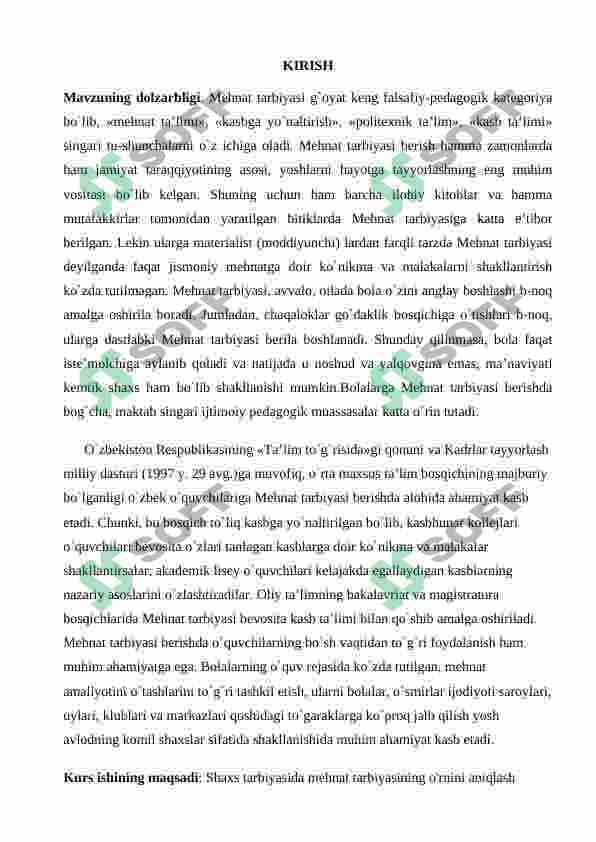 SHAXS TARBIYASIDA MEHNAT TARBIYASINING O'RNI 2