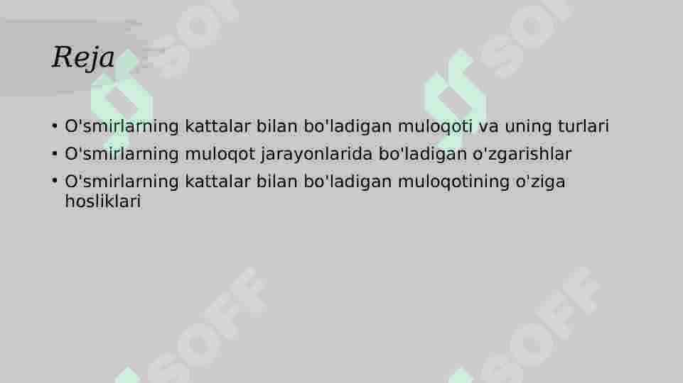 O'smirlarning kattalar bilan bo'ladigan muloqoti 2