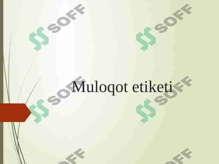 Muloqot etiketi