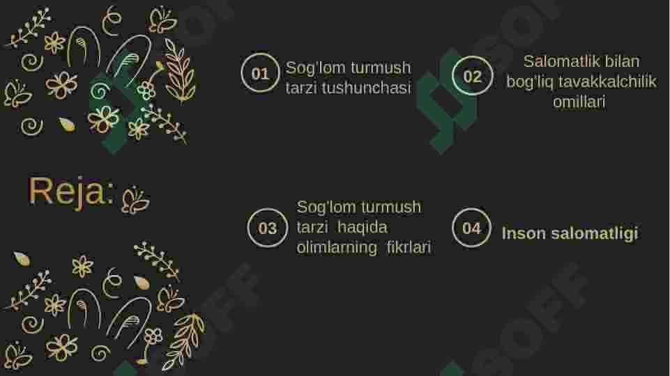 Sog‘lom turmush tarzi tushunchasining tashkil topishi, salomatlik bilan bog‘liq tavakkalchilik omillari. 3