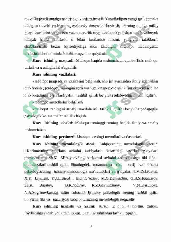Muloqot treninggi 4