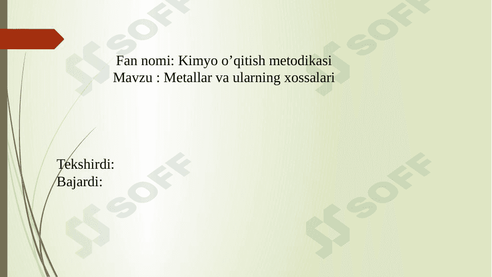 Metallar va ularning xossalari 1