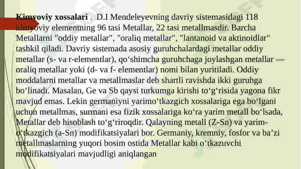 Metallar va ularning xossalari 4