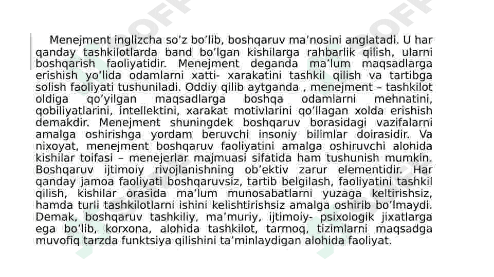 Menejment nazariyasining asosiy tushunchalari, mazmuni va rivojlanish bosqichlari 2