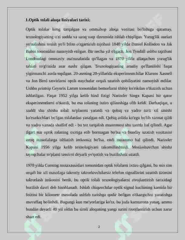 Abonent kirishining optik tolali tarmoqlarida EPON/GEPON texnologiyasi. 3