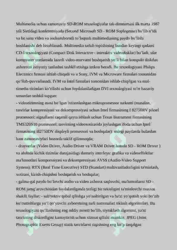 Multimedia xizmatlarida axborotlarni qo’llash 8