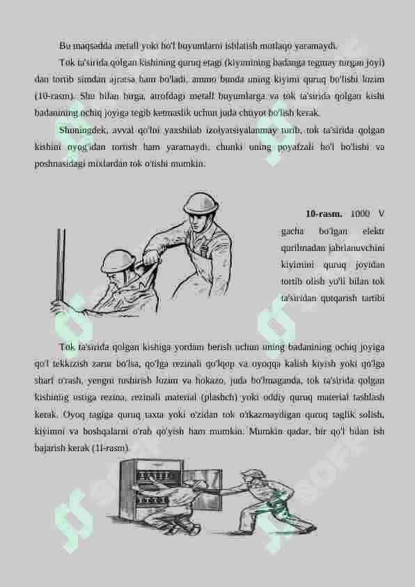 Elektr tokidan yoki boshqa jarohatlardan zararlanganlarga birinchi yordam ko‘rsatish. 8