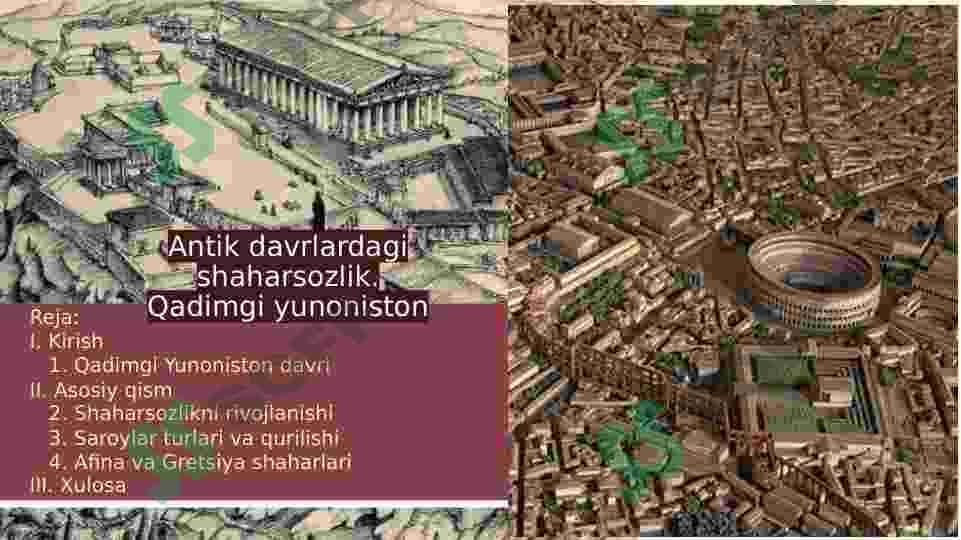 Antik davrlardagi shaharsozlik . Qadimgi Yunoniston 2