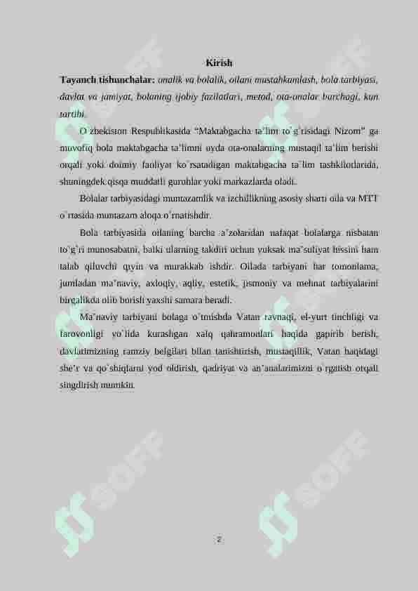 MAKTABGACHA TA’LIM MUASSASASI, OILA VA MAKTAB HAMKORLIGI 2