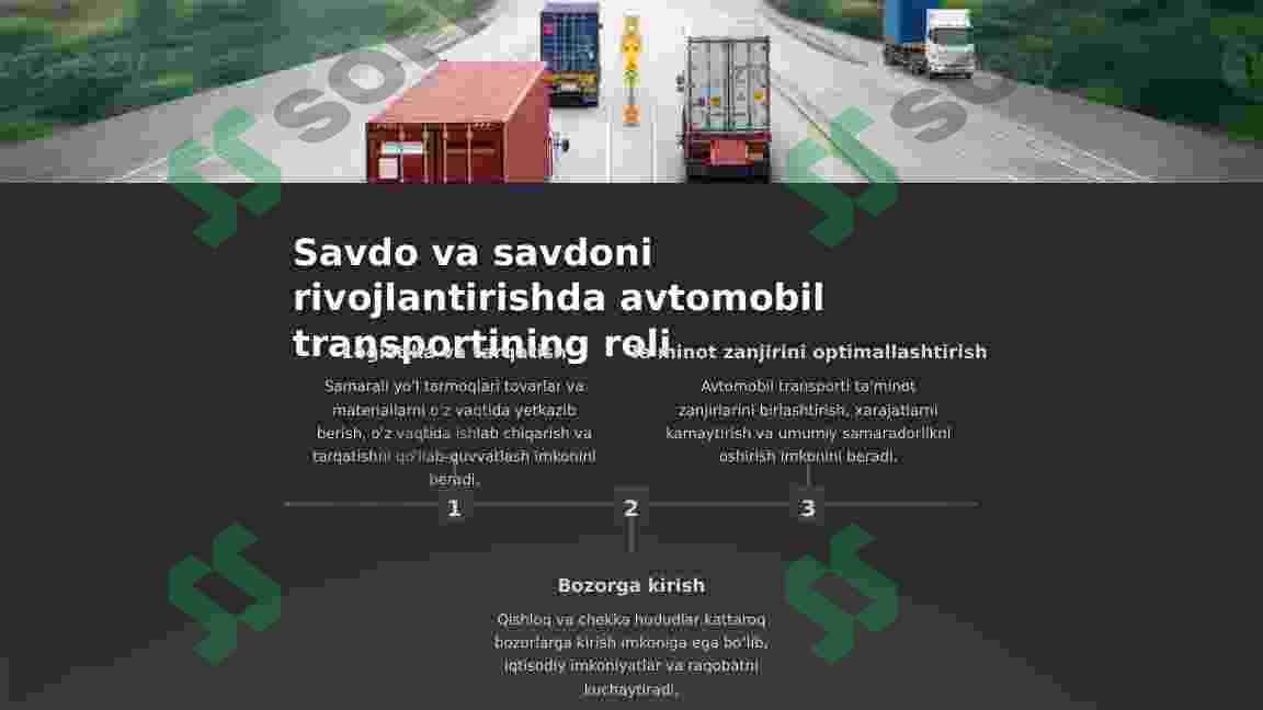 Avtomobil transportining iqtisodiyotni rivojlantirishdagi ahamiyati o‘rganish 3