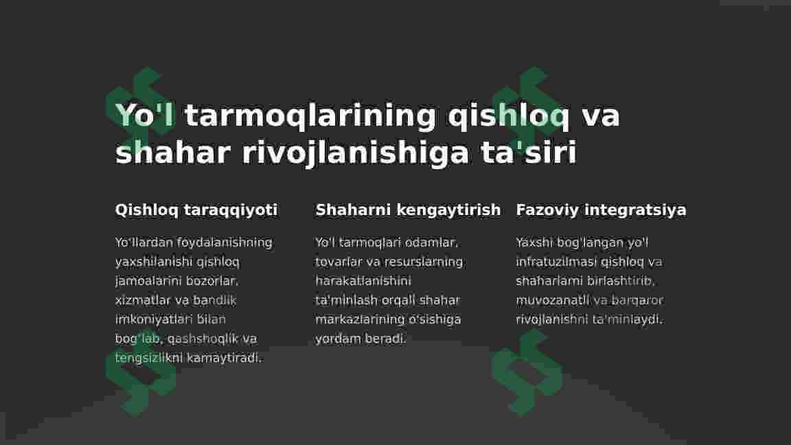 Avtomobil transportining iqtisodiyotni rivojlantirishdagi ahamiyati o‘rganish 4