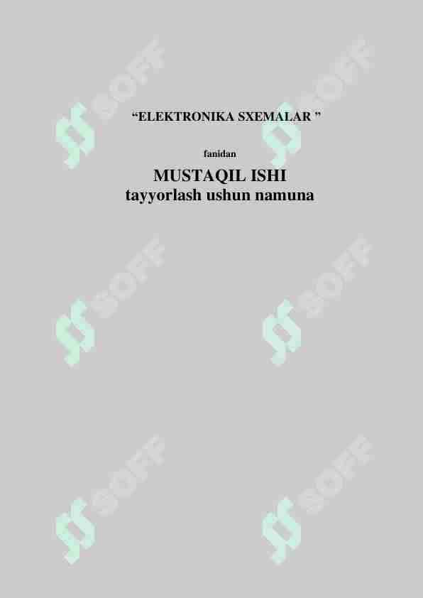 Elektrzanjirlarining asosiy tushunchalari, elementlariva qonunlari.