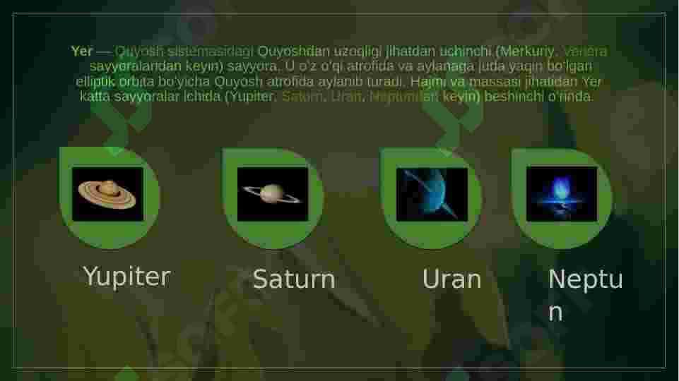 Yer ining shakli va harakati, yer va quyoshning aylanishi, oy va uning fazalari 2