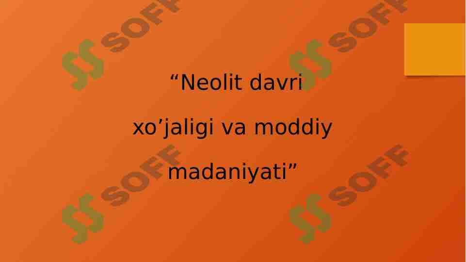 Neolit davri 1