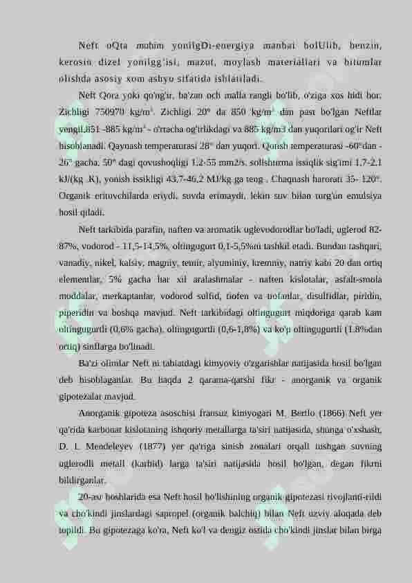 Neft. Neft kimyosi 7