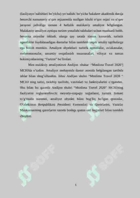 Andijon shahar “Muslima Travel 2020” MCHJning shakllanish tarixi 5