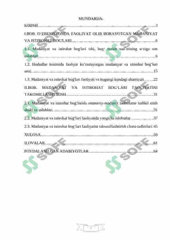 YANGI  O’ZBEKITONDA  MADANIYAT  VA  ISTIROHAT BOG’LARI  BOSHQARUVIDA  INNOVATSION  ISLOHOTLAR JARAYONI 2