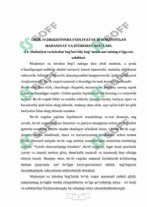 YANGI  O’ZBEKITONDA  MADANIYAT  VA  ISTIROHAT BOG’LARI  BOSHQARUVIDA  INNOVATSION  ISLOHOTLAR JARAYONI 6