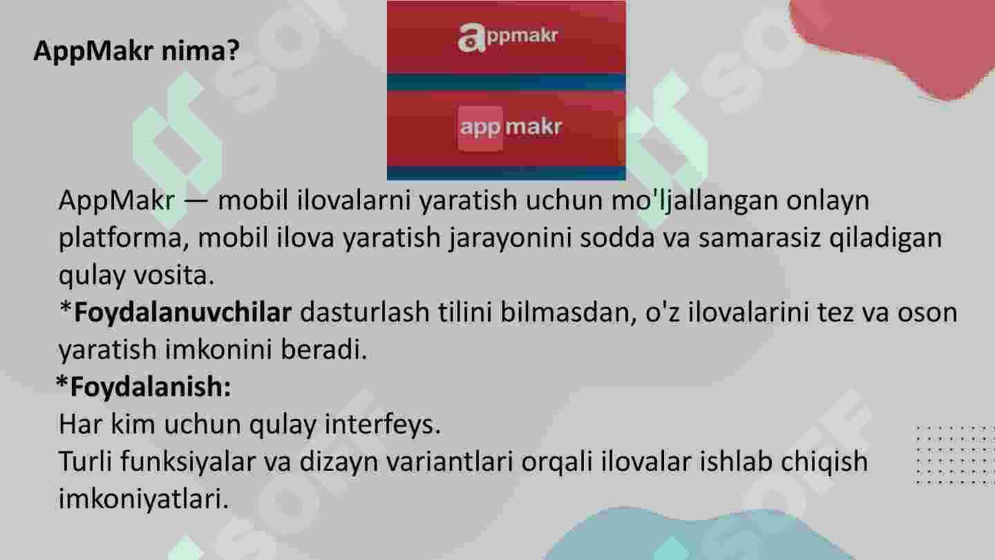 Appmakr dasturida mobil ilova yaratish 4