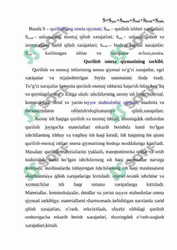 Qurilishda montaj ishlarining tan narx va smeta baholarini baholash. 3