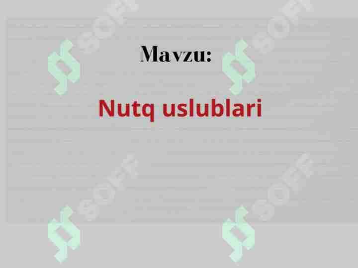 Nutq uslublari