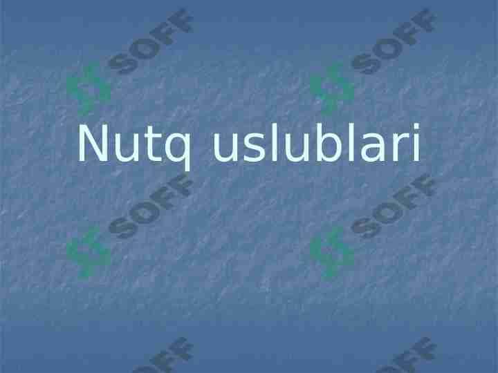 Nutq uslublari