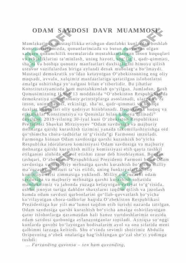 ODAM  SAVDOSI  DAVR  MUAMMOSI 1