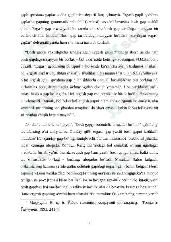O'zbek tilshunosligida qo'shma gaplar 8