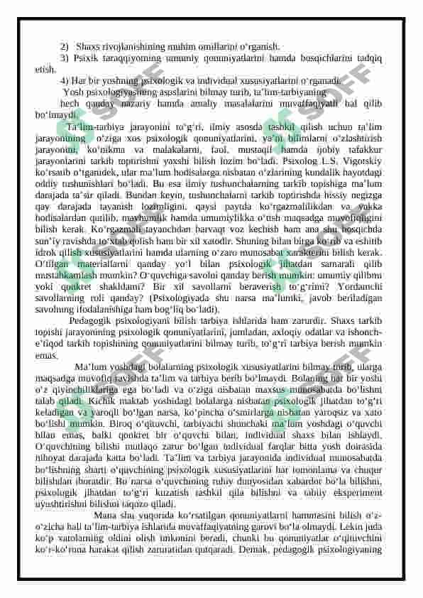 YOSH VA PEDAGOGIK PSIXOLOGIYA FANINING TADQIQOT SOHASI VA MUAMMOLARI (referat) 5