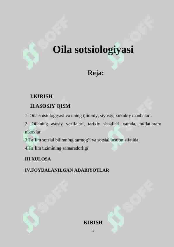 Oila sotsiologiyasi
