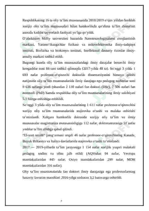 O'zbekiston Respublikasi oliy ta'lim tizimini 2030-yilgacha rivojlantirish Konsepsiyasini o’rganish 5