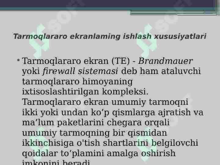 Axborotni himoyalashda tarmoqlararo ekranlarning o’rni 2