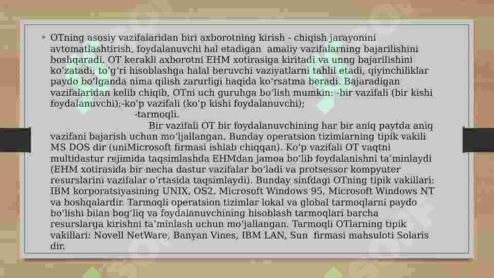 Operatsion tizimlar 7