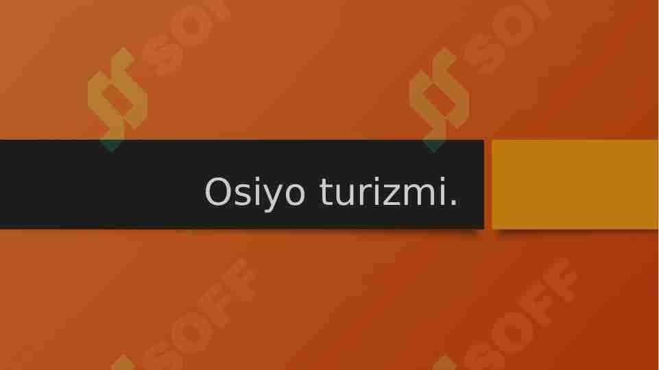 Osiyo turizmi