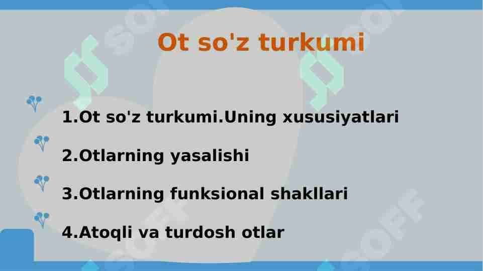 Ot so'z turkumi