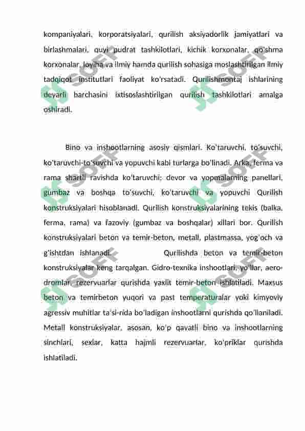 Qurilish firmalari bilan tanishuv amaliyot hisoboti 5