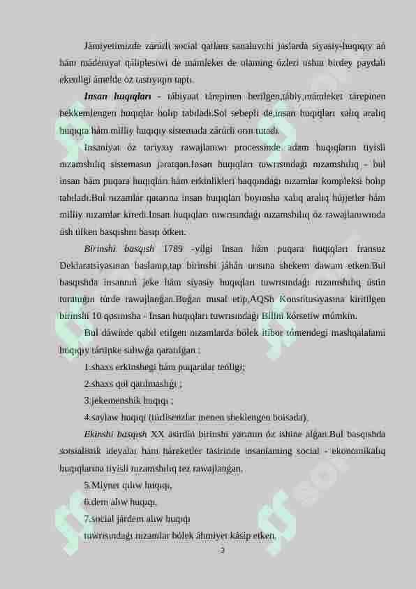 O’zbekstanda insan huqıqları hám erkinlikleri kepilliginiń jaratılıwı 3