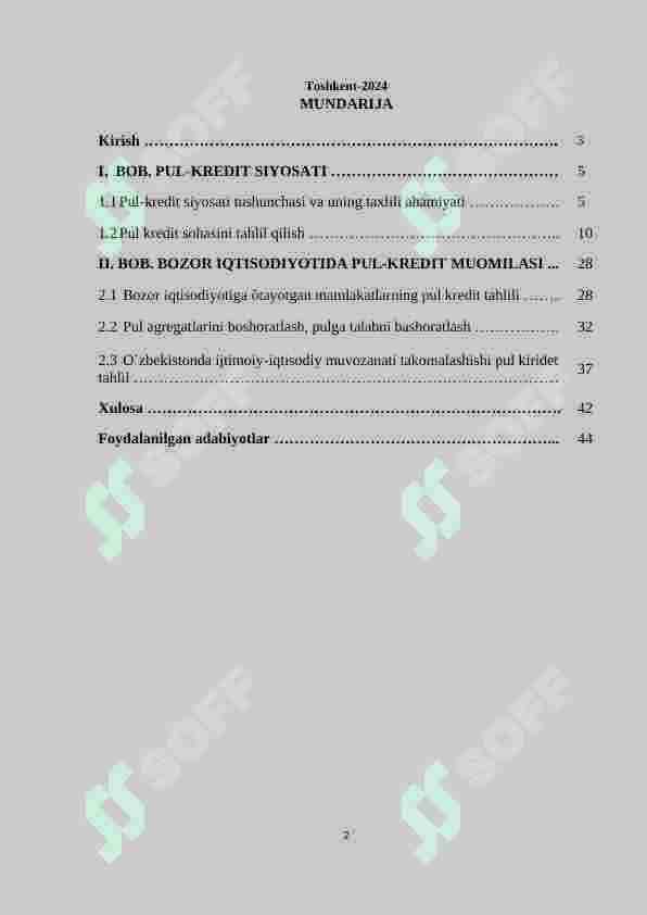PUL KREDIT SIYOSATI 2