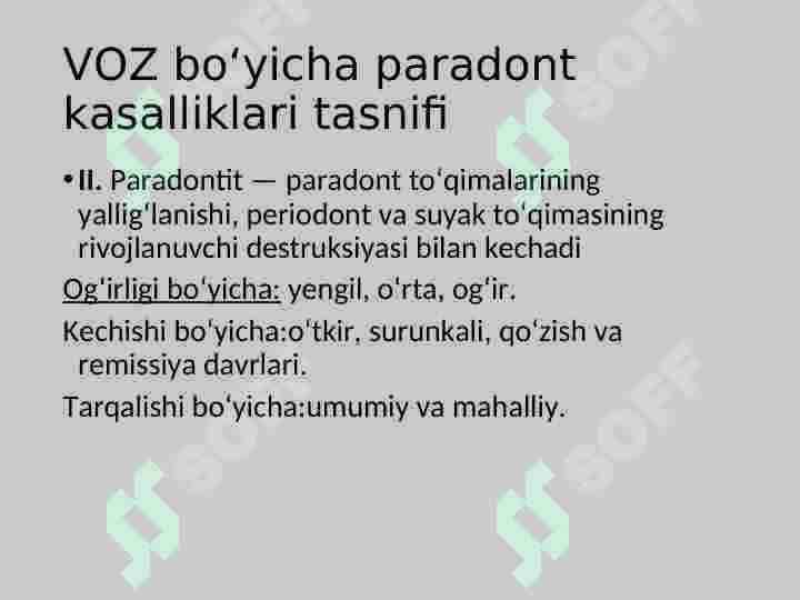 Paradont kasalliklari nur tashxisi 6