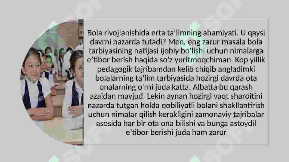 Bolada o’ylashining xususiyatlari 5