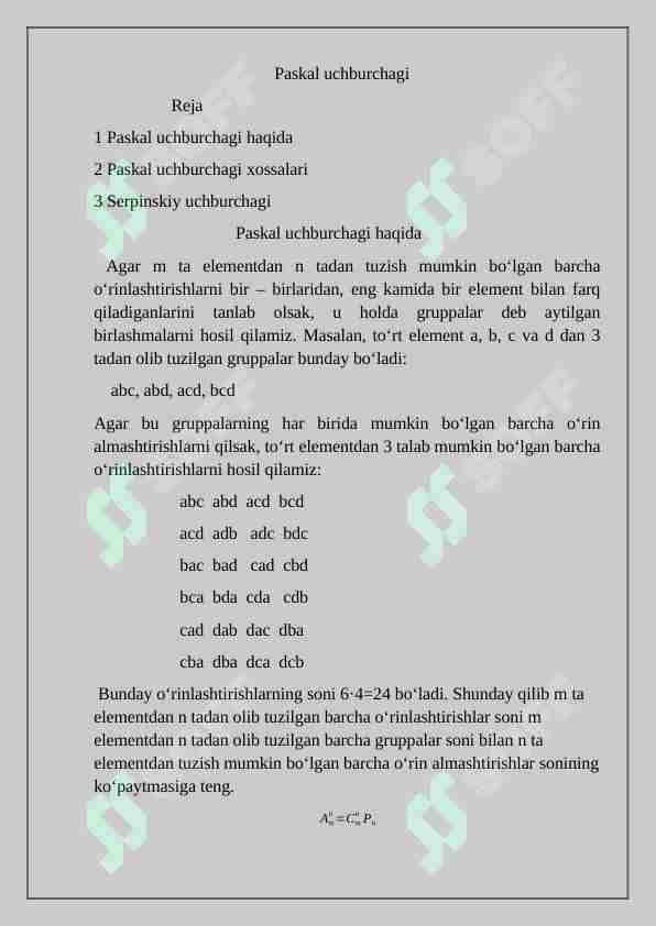 Paskal uchburchagi