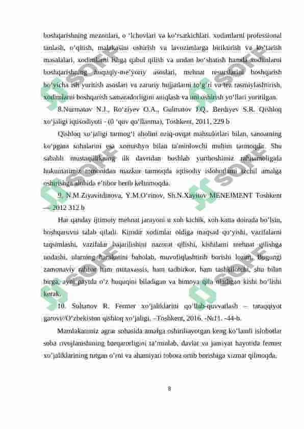Paxtachilik fermer xo’jaliklari iqtisodiy barqarorligini oshirish yo’llari 8